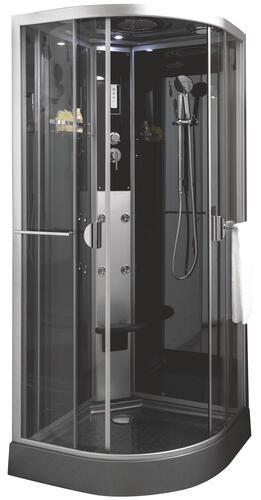 Cabine de douche quart de cercle 90cm avec toit haut parleur